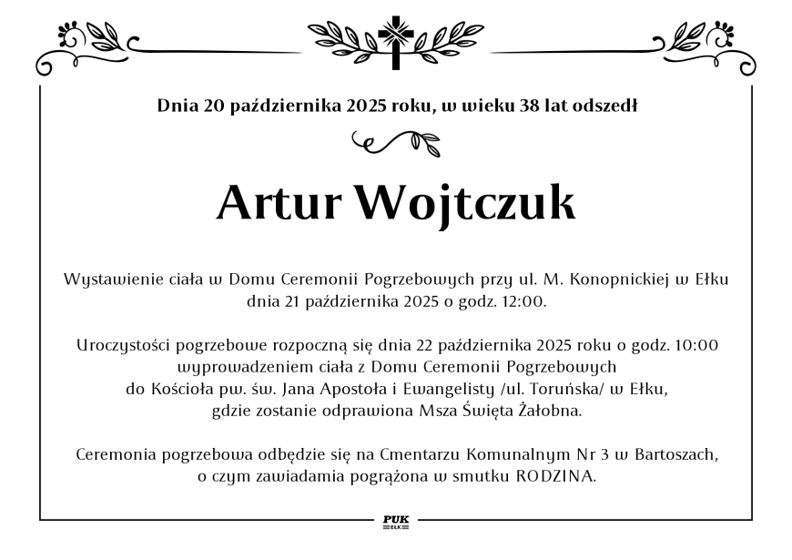 Artur Wojtczuk - nekrolog